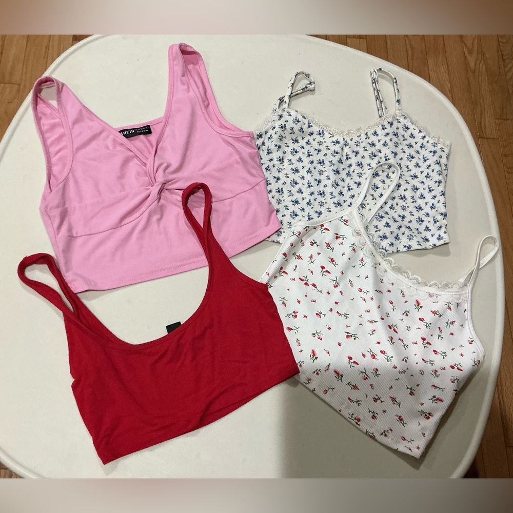 SHEIN Pink, red and floral tops DP